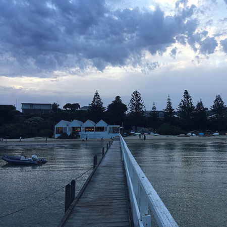 View of Sorrento beach from a jetty.
